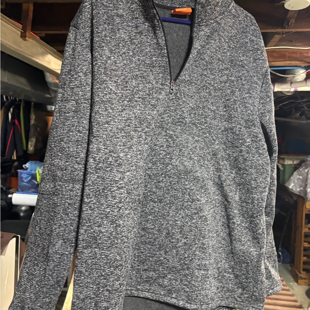 Men's Heather Gray Zip-Up Sweater